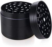 Herb Grinder, 4 Parts 40mm, Zinc Alloy Grinders, Kitchen Grinder, Spice Crusher, Chamber and Pollen Catcher, Premium Grinders, Magnetic Top (4 Part 40mm Black)