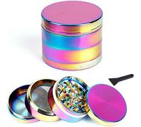 Herb Grinder, 4 Parts 50mm, Zinc Alloy Grinders, Kitchen Grinder, Spice Crusher, Chamber and Pollen Catcher, Premium Grinders, Magnetic Top (4 Part 50mm Multi)