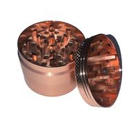 Herb Grinder, 4 Parts 50mm, Zinc Alloy Grinders, Kitchen Grinder, Spice Crusher, Chamber and Pollen Catcher, Premium Grinders, Magnetic Top (4 Part 50mm Rose Gold)