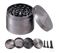 Herb Grinder, Aluminium Spice Grinder with Pollen Catcher and Magnetic Top, Portable Grinder for Dry Herb and Spice Nickle Black (50mm)