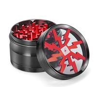 Herb Grinder Clear Cover, Portable Grinder Herb with Sifter and Magnetic Top Best Grinder for Tobacco and Most Herbs with Pollen Scraper 63mm 4 Layers