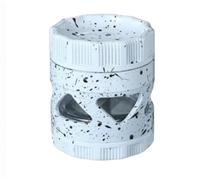 Herb Grinder Metal, Large with Pollen Catcher, Aluminium 63mm/2.5" (White)