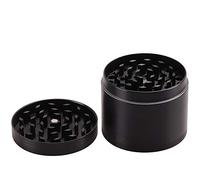 Herb Grinder Rantecks 2.1" 4 Piece Aluminum Spice Grinder Spice Mill with a Pollen Scraper Perfect for The Foodie That Desires Culinary Excellence-Black