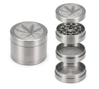 Herb Grinder, Spice Crusher, 4 Parts 30mm, Sharp Diamond Teeth, Grinder for Dry Herb Portable Zinc Alloy Metal Grinders, Magnetic Lid, Mini Crusher (Silver)