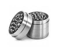 Herb Grinder, Spice Crusher, 4 Parts 50mm, Sharp Diamond Teeth, Grinder for Dry Herb Portable Zinc Alloy Metal Grinders, Magnetic Lid, 2 Inch (Silver)