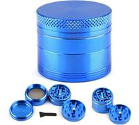 Herb Grinders, Blue Grinder for Dry Herb Portable Zinc Alloy Metal Grinder, Blue 40mm