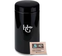 HERB GUARD - 1 Oz Airtight Jar and Smell Proof Container (500 ml) Comes with 62% 2-Way Pack to Keep Goods Fresh for Months