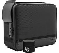 Herb Guard Black Large Smell Proof Case with Combo Lock (Smell Proof Box Holds Up to 3 Ounces of Herbs & Spices) - Upgraded Premium YKK Zippers - Includes Smell Proof Jar, Built in Tray & Travel Bags