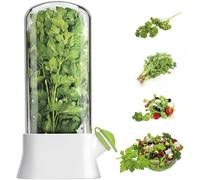Herb Keeper for Refrigerator Clear Fresh Tall Shape Breathable Plastic Herb Saver Container Preserver for Parsley Cilantro Mint Herbs and Vegetables Kitchen Food Storage Organizer Mint 6.1×2.8×10.8in