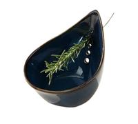 Herb Leaf Peeling Bowl, 5 Holes Ceramic Stripper Bowl, Multi-Size Round Hole Peeling, Vegetable Stripper Bowls, Kitchen Tool Vegetable Leaf Remover for Home Cooking Party Picnic Camping