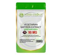 Herb-Ology Saffron Supplement | 120 Saffron Capsules (from 4:1 Extract) - 90mg Per Serving | High Strength | Non-GMO, Gluten, Dairy & Allergen Free | Manufactured in The UK