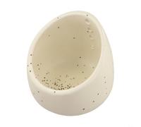 Herb Peeling Pottery Bowl with Array of Hole Sizes for Quick Stem Removal from Leafy Herbs, Resin Construction for Convenient Kitchen Cleaning (white and yellow)