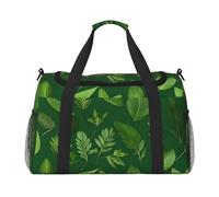 Herb Plant Leaves Print Stylish Foldable Carry On Tote with Waterproof Zipper for Weekend Getaways Bag