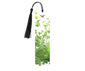 Herb Plant Leaves Printed Metal Bookmarks M - Black Lightweight Aluminium Book Marker for Books, Journals & Gifts, Ideal Book Lovers, Holiday Decor & Crafts