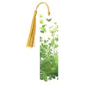 Herb Plant Leaves Printed Metal Bookmarks M - Gold Lightweight Aluminium Book Marker for Books, Journals & Gifts, Ideal Book Lovers, Holiday Decor & Crafts