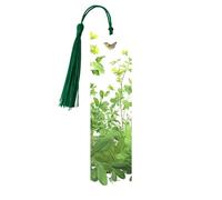 Herb Plant Leaves Printed Metal Bookmarks S - Dark Green Lightweight Aluminium Book Marker for Books, Journals & Gifts, Ideal Book Lovers, Holiday Decor & Crafts