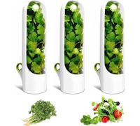 Herb Preservation Container, 3pcs Breathable Plastic Herb Saver for Refrigerator, Keeps Cilantro, Parsley, Asparagus Fresh, Ideal for Herb Storage