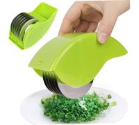 Herb Roller Mincer,Manual Hand Scallion Chive Mint Cutter with 6 Blade,Stainless Steel Herb Choppers for Cilantro Scallion Parsley(Green)