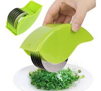 Herb Roller with 6 Blade Manual Herb Chopper Stainless Steel PP Herb Cutter Sharp Detachable Washable Herb Choppers for Cilantro Scallion Parsley, Parsley Cutter