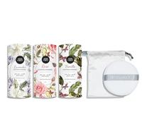 Herb & Root Body Powder Gift Set 3 Powder Free Fragrances - Lavender, Rose, Vanilla, Large Powder