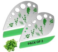 Herb Scraper Set of 2, 9-Hole Stainless Steel Herb Stripper for Quick Removal of Leaves, Kitchen Aid Stripping Tool for Parsley, Rosemary, Thyme, Basil, Kale, Leafy Vegetables etc