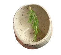 Herb Stripper Bowl Pottery Leaf Stripping Bowl 4 Holes Herb Leaf and Stem Strip Handmade Strip Tools for Peeling Off The Leafy Assembly of Cilantro, Rosemary