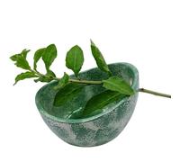 Herb Stripper Bowl with 4 Sizes Holes, Efficient Kitchen Tool for Parsley, Cilantro, Basil, Rosemary, Thyme, Mint, Detaching Leaves from Stems Quickly for Cooking Prep Leafy Vegetables Pottery Ceramic