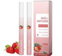 Herbal Diffuser Pen Strawberry Flavor, Mullein Diffuser Pen with Refreshing Fruity Aroma, Portable Aromatherapy Inhaler Stick with 600 Puffs for Daily Relaxing Use (2pcs)