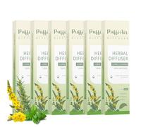 Herbal Diffuser Pen with Extracts of Mullein, Thyme and Mint for Lung Cleansing, Breathing Improvement, Oral Air Freshening and Quitting Bad Habit - 600 Uses (Green, 3600uses, Mint)