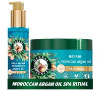 Herbal Essences Deep Repair Moroccan Argan Oil Elixir 95ml AND Hair Mask 500ml for Smooth & Shiny Hair. Deeply Penetrates Hair to Nourish, Strengthen and Repair. Lightweight and Vegan Formula