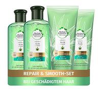 Herbal Essences Pure: Renew Hair Care Set: 2 x Repair & Smooth, Sulphate-free Shampoo 225 ml + 2 x Conditioner 180 ml, with Aloe Vera + Hemp, Women's Shampoo, No Silicone, Cruelty Free