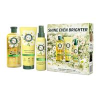 Herbal Essences Smooth & Shine Chamomile Giftset: Shampoo + Conditioner + Lightweight Leave-in Conditioner Spray (Hair Perfume) | Detangle, Nourish, Tame Frizz, Repair, Add Shine & Lasting Scent