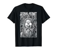 Herbal Hermit Old Man Stoner Vintage Weed Marijuana 420 Value Graphic T-Shirt, Men, Black, XL