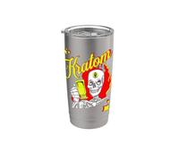 Herbal Kratom Tea Lover Skull with 3rd Eye Open! Stainless Steel Insulated Tumbler