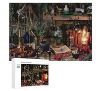 Herbal Magic A Witch's Altar Setup - Adult Wooden Jigsaw, 300 PCS, Seasonal Gift; for Shared Table Time