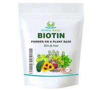 Herbal Magic's Pure & Natural Blend - Biotin Powder (500 mcg in 1 Scoop) - UKAS LAB Tested in UK - Made from 14 x Fruits, Vegetables & Herbs - No fillers/Preservatives/Color/Maltodextrin- 100gms