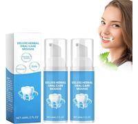Herbal Oral Care Mousse, Teeth Mousse Foaming Toothpaste, Probiotics Bright Whitening Teeth Mousse, Herbal Brightening Oral Repair Mousse, Deep Cleaning Toothpaste (2 PCS)