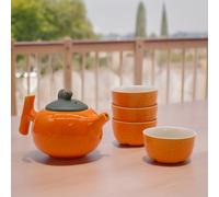 Herbal Orange Teapot Set - Pot & Four Cups