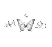 Herbal Tattoo Sticker Butterfly English Juice Men And Women Semi-permanent Color Non-reflective Waterproof Long-lasting(02)
