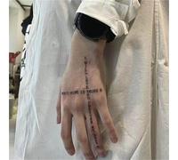 Herbal Tattoo Sticker With Dark Confession Text On The Back Of Hand, Semi-permanent Non-reflective, Waterproof, Long-lasting 2 Weeks, Fake Tattoos