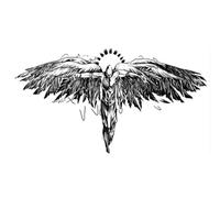 Herbal Tattoo Stickers Fallen Angel Back Wings Juice Semi-Permanent Non-Reflective Waterproof Long-Lasting