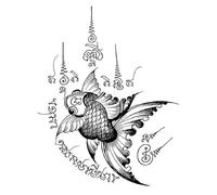 Herbal Tattoo Stickers Fish Pattern Symbol Character Pattern Arm Wrist Personality Stickers