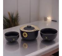 Herbal Teapot Set Money Cat Teapot Set Two Cups Travel Pack Black
