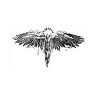 Herbal Temporary Tattoo Stickers, Fallen Angel Back Wings, Semi-permanent, Gradient, Waterproof, Long-lasting For 2 Weeks, Fake Tattoos