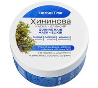 Herbal Time 200 ml - Quinine Hair Mask Elixir for Thinning Hair, Deep Conditioning Hair Treatment, Strengthening and Thickening Care, Fuller Looking Hair, Paraben Silicone Sulfate Free Formula