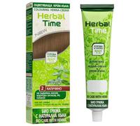 Herbal Time Henna Natural Color Cappuccino Nº 2 | Coloring Cream With Nettle Extract | Gray Hair Cover | Temporary Dye | Ammonia, Sulfates, Parabens Free | 75 ml