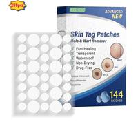 Herbal Wart & Skin Tag Remover Patches - 144 Hydrocolloid Patches for Warts, Moles, Corns, Acne - Pain-Free, Gentle Home Treatment