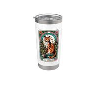 Herbalism Cat The Herbalist Tarot Card Stainless Steel Insulated Tumbler
