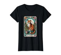 Herbalism Cat The Herbalist Tarot Card Value Graphic T-Shirt, Women, Black, L