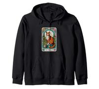 Herbalism Cat The Herbalist Tarot Card Zip Hoodie